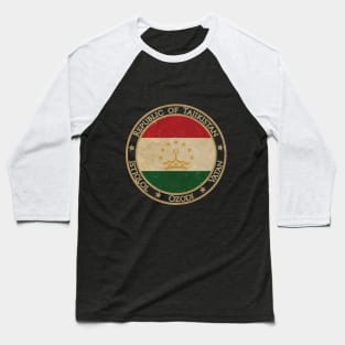 Vintage Republic of Tajikistan Asia Asian Flag Baseball T-Shirt